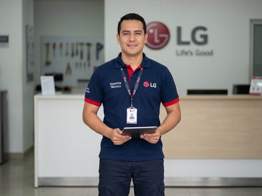 Técnico y asesora de servicio en una oficina de atención - servicio técnico LG en Llano Bonito, Panamá